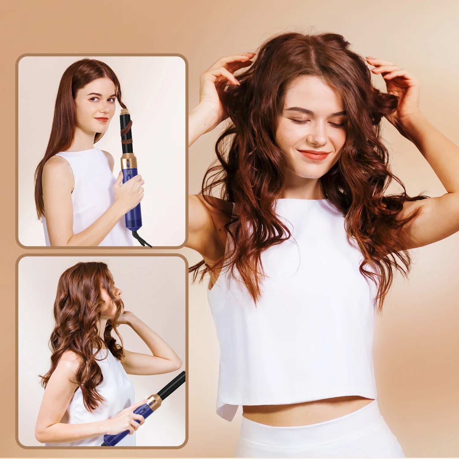Morenza Airwrap multi-styler and dryer Straight+Wavy (Blue/Gold)