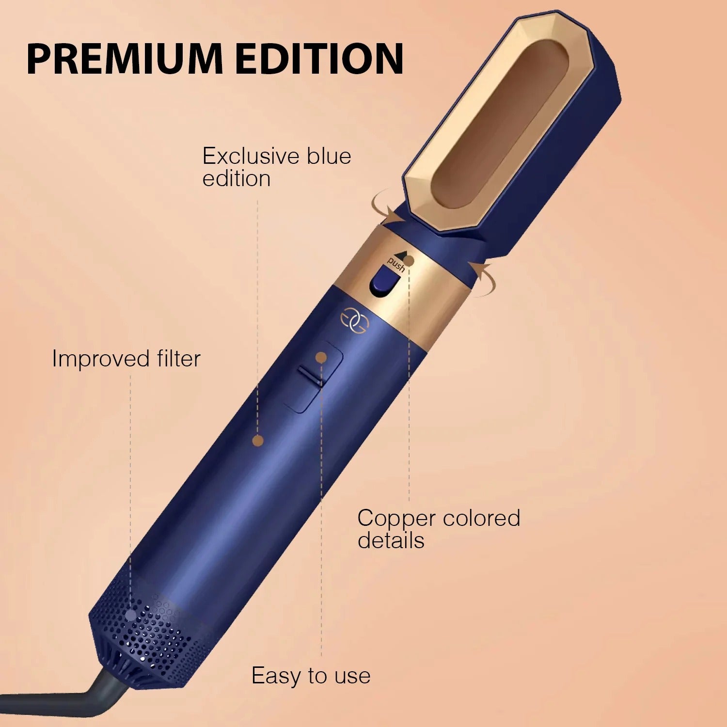 Morenza Airwrap multi-styler and dryer Straight+Wavy (Blue/Gold)